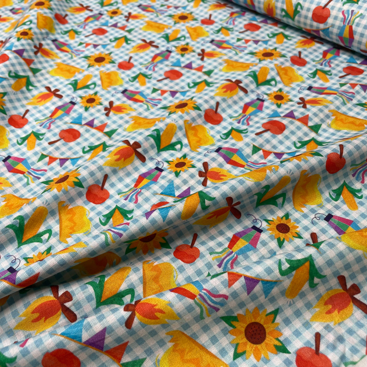 Tricoline Estampado Xadrez Quintal de São João