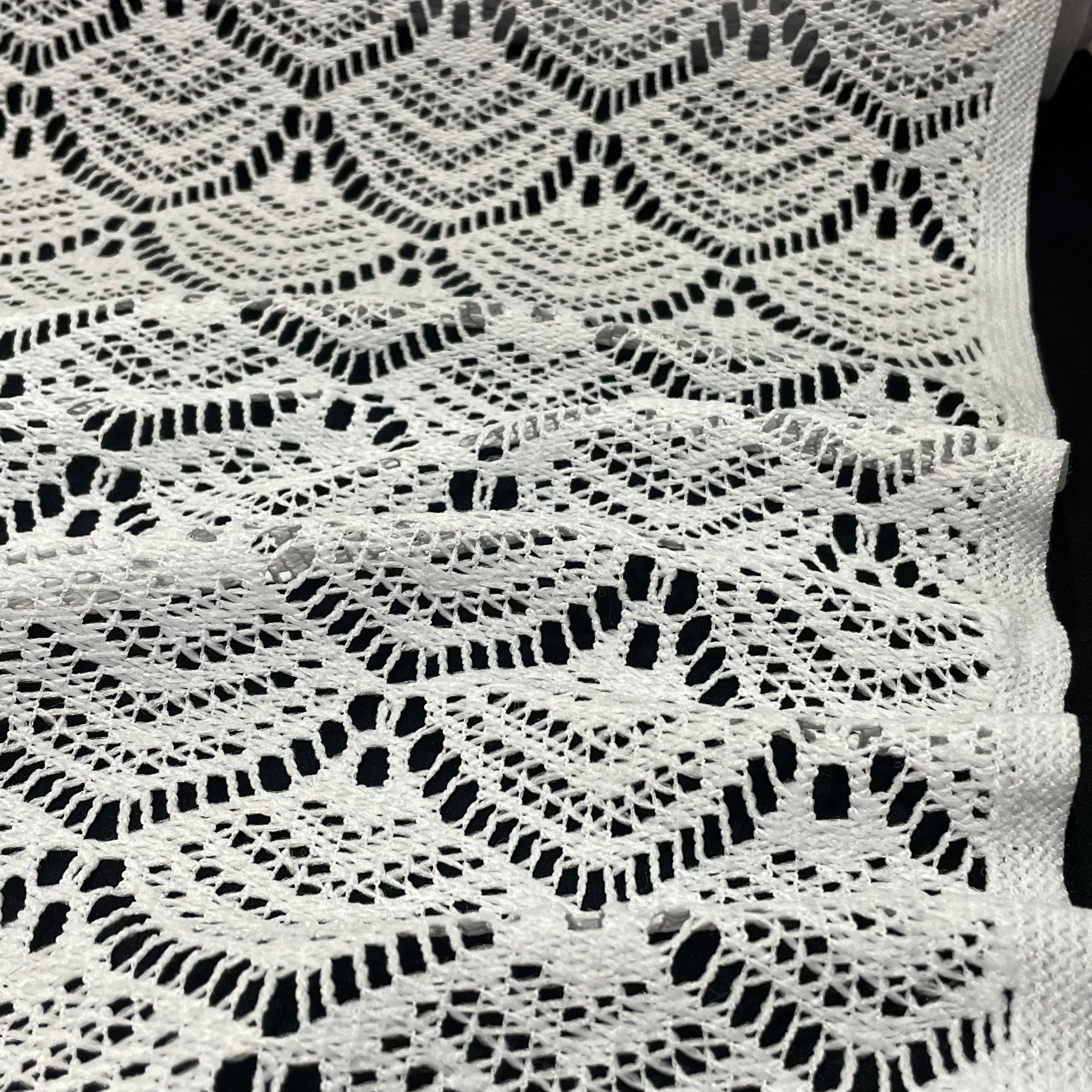 Renda Crochet Leques Branca