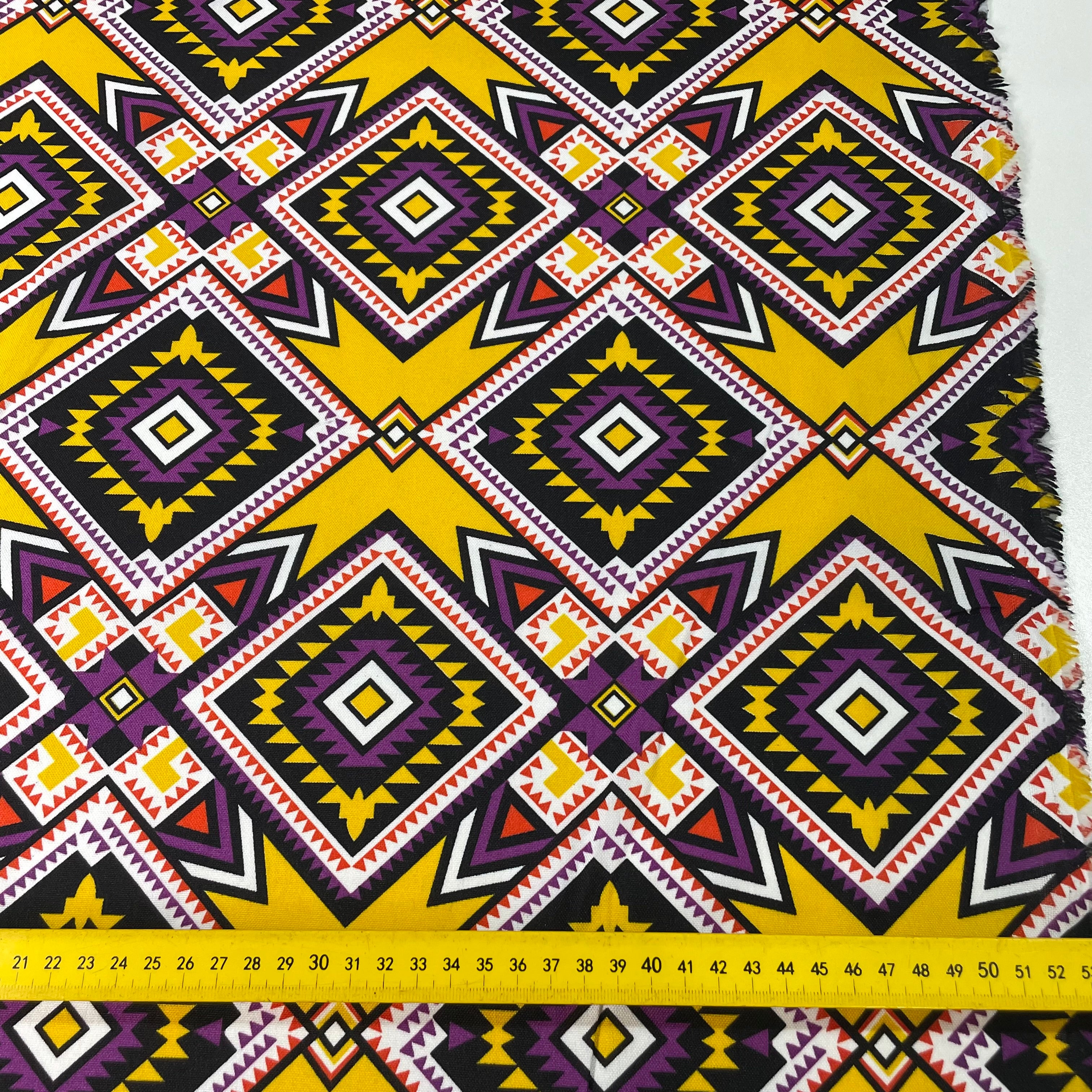 Oxford Étnico Diamante Tribal Amarelo e Roxo