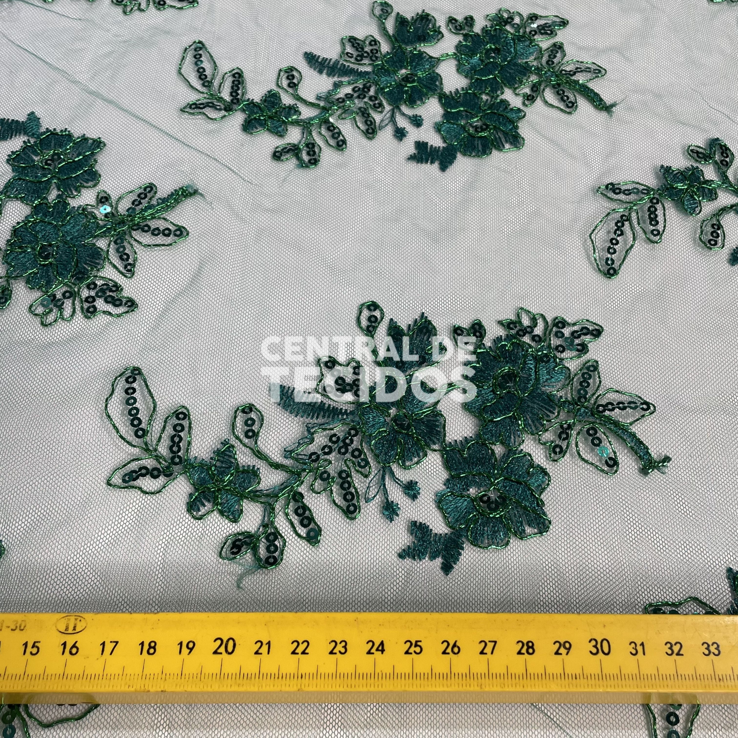 Tule Bordado Soho Verde