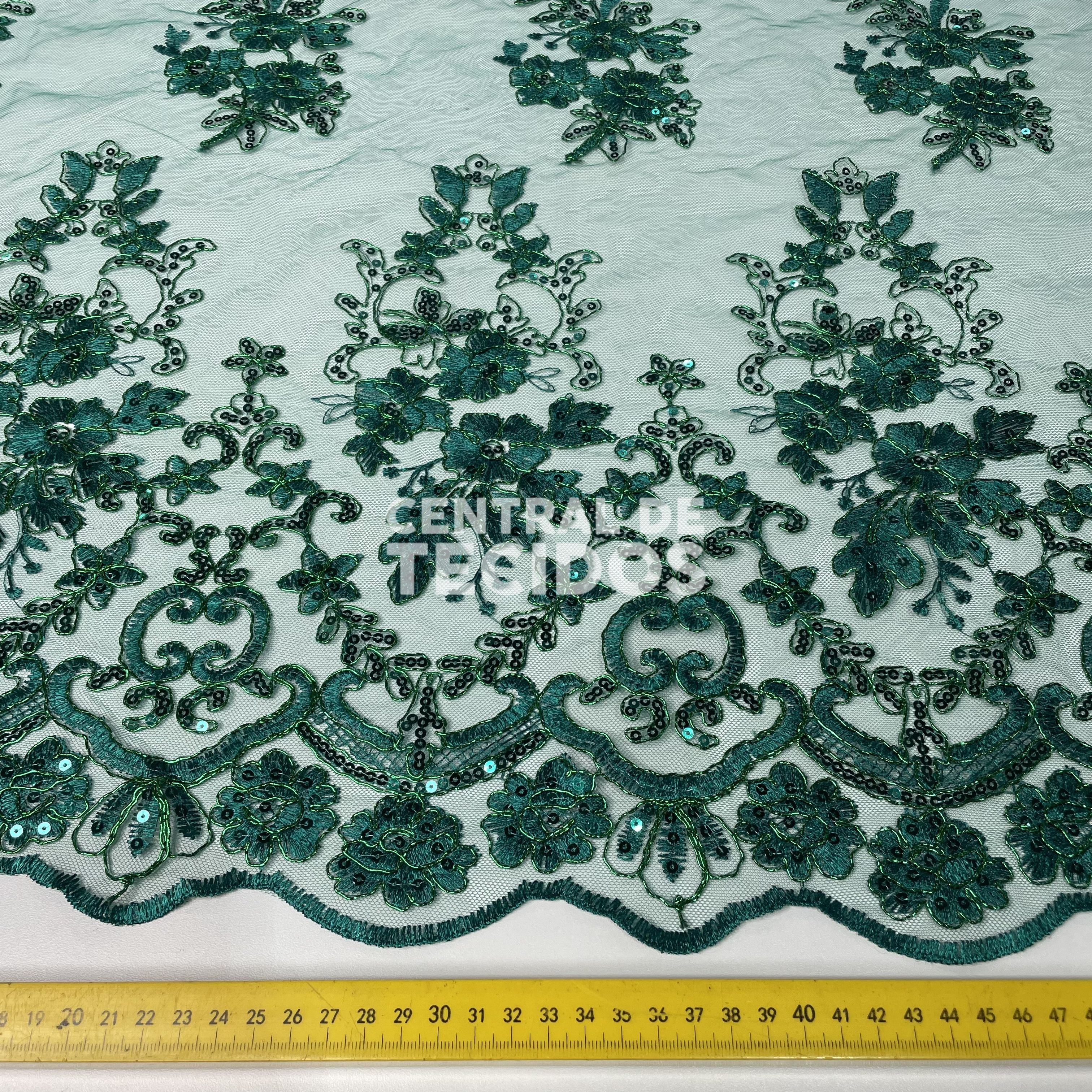 Tule Bordado Soho Verde
