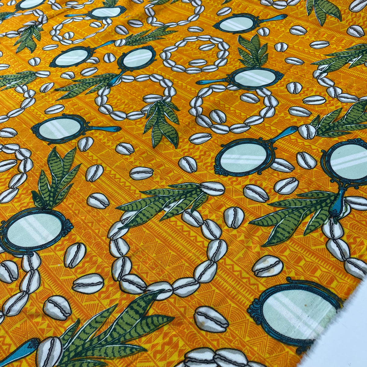 Oxford Afro Búzios e Espadas de São Jorge Fundo Amarelo