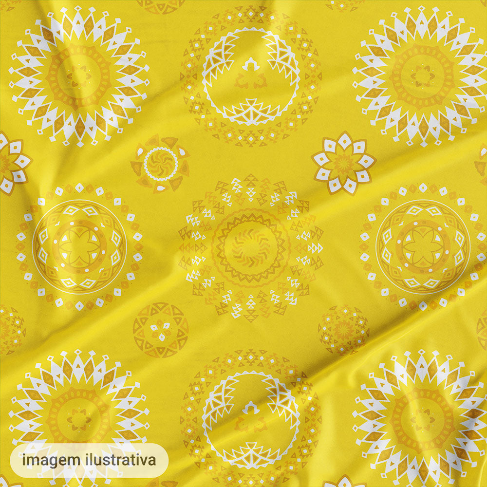 Oxford Digital Círculos Étnico Fundo Amarelo