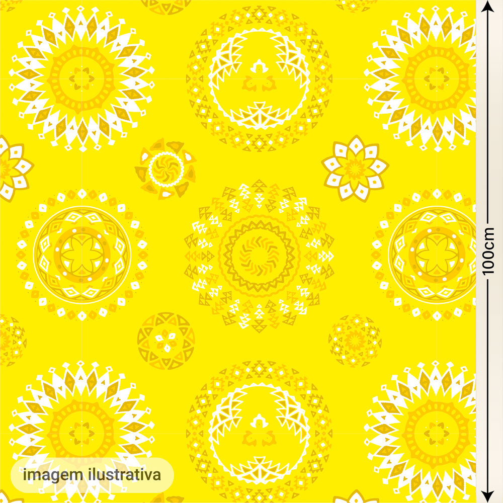 Oxford Digital Círculos Étnico Fundo Amarelo