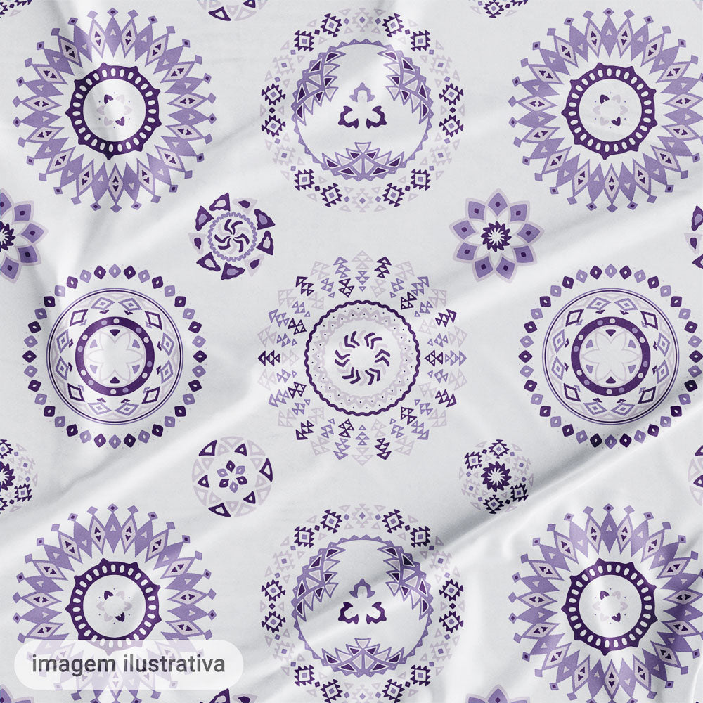 Oxford Digital Círculos Étnicos Roxo Fundo Branco