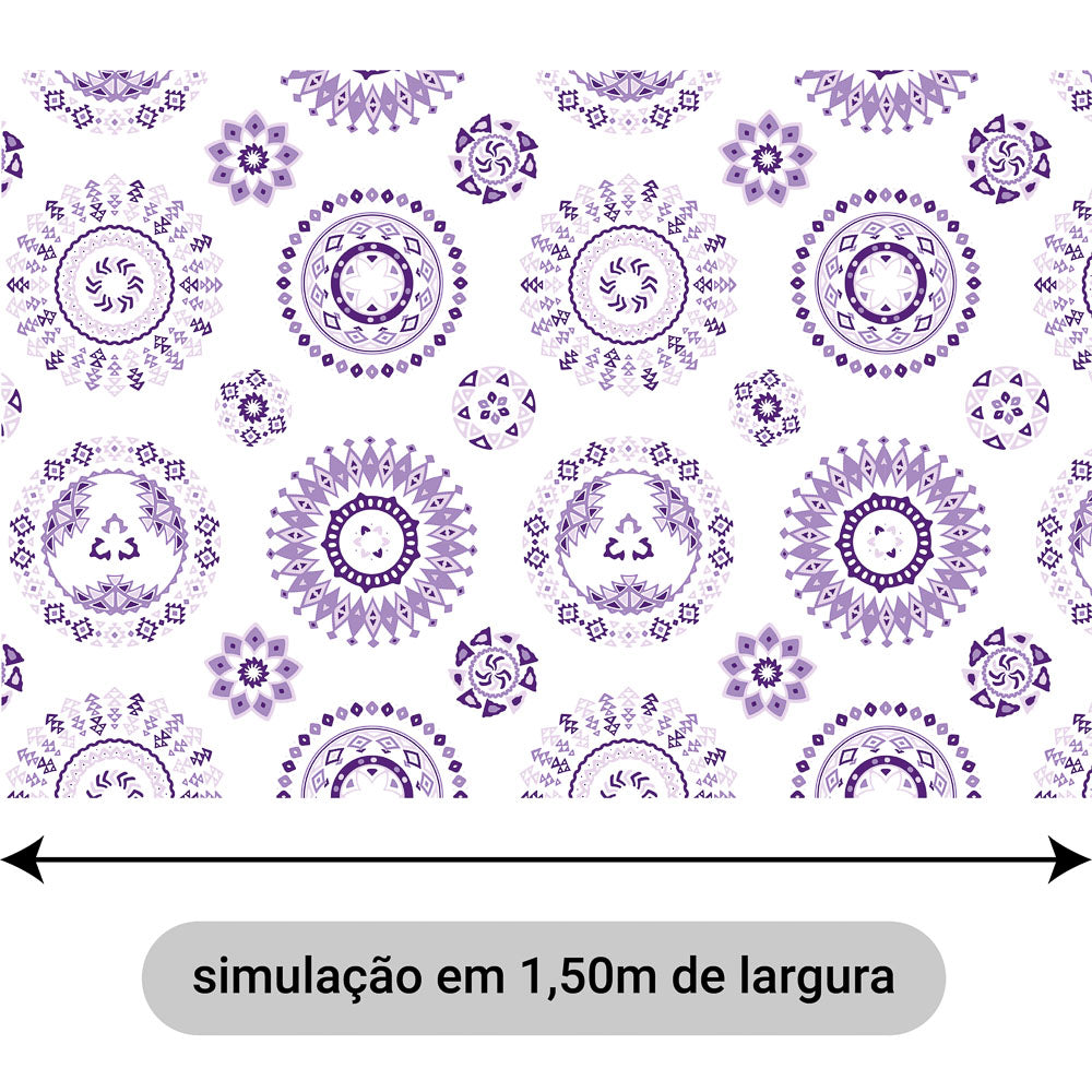 Oxford Digital Círculos Étnicos Roxo Fundo Branco