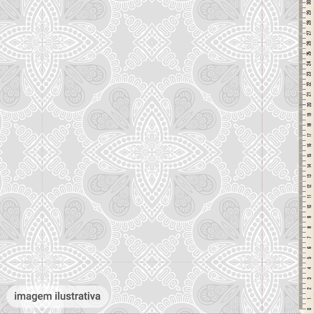 Oxford Digital Azulejo Branco e Cinza