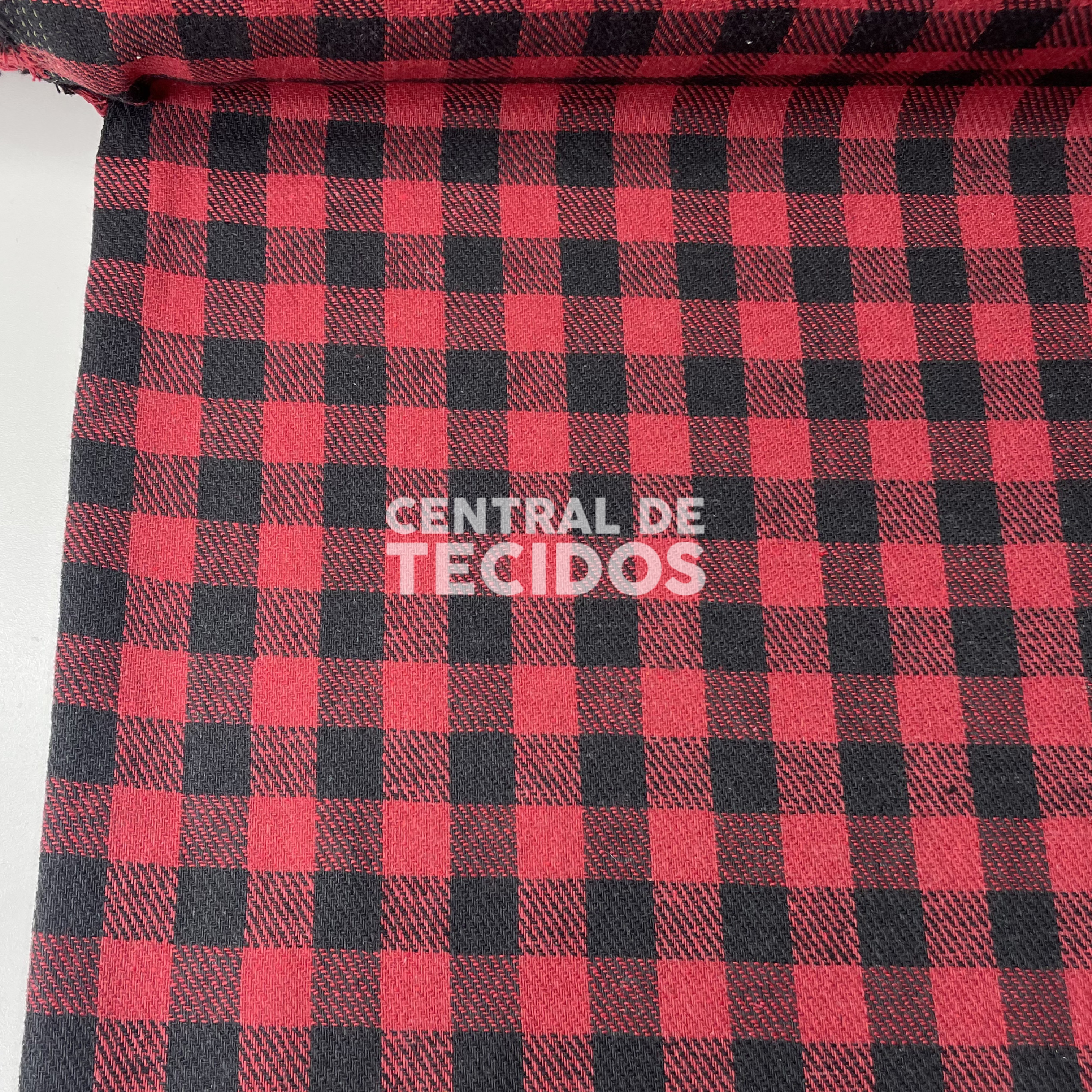 Flanela Felpada Vermelho e Preto P