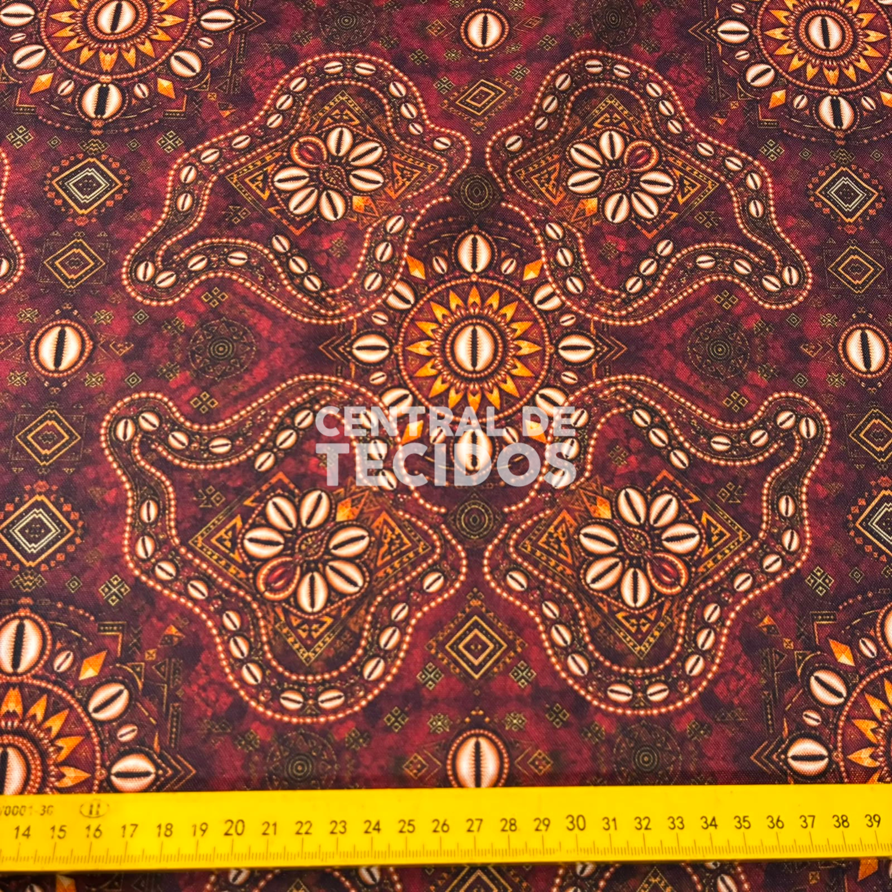 Oxford Digital Étnico Mandalas Vermelho