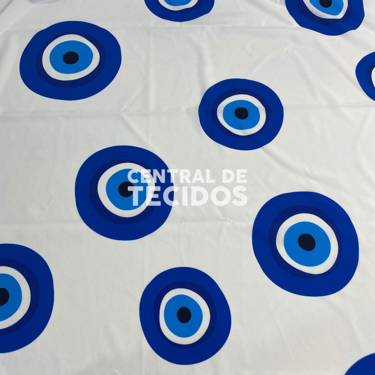 Toque de Seda Olho Grego Branco Grande