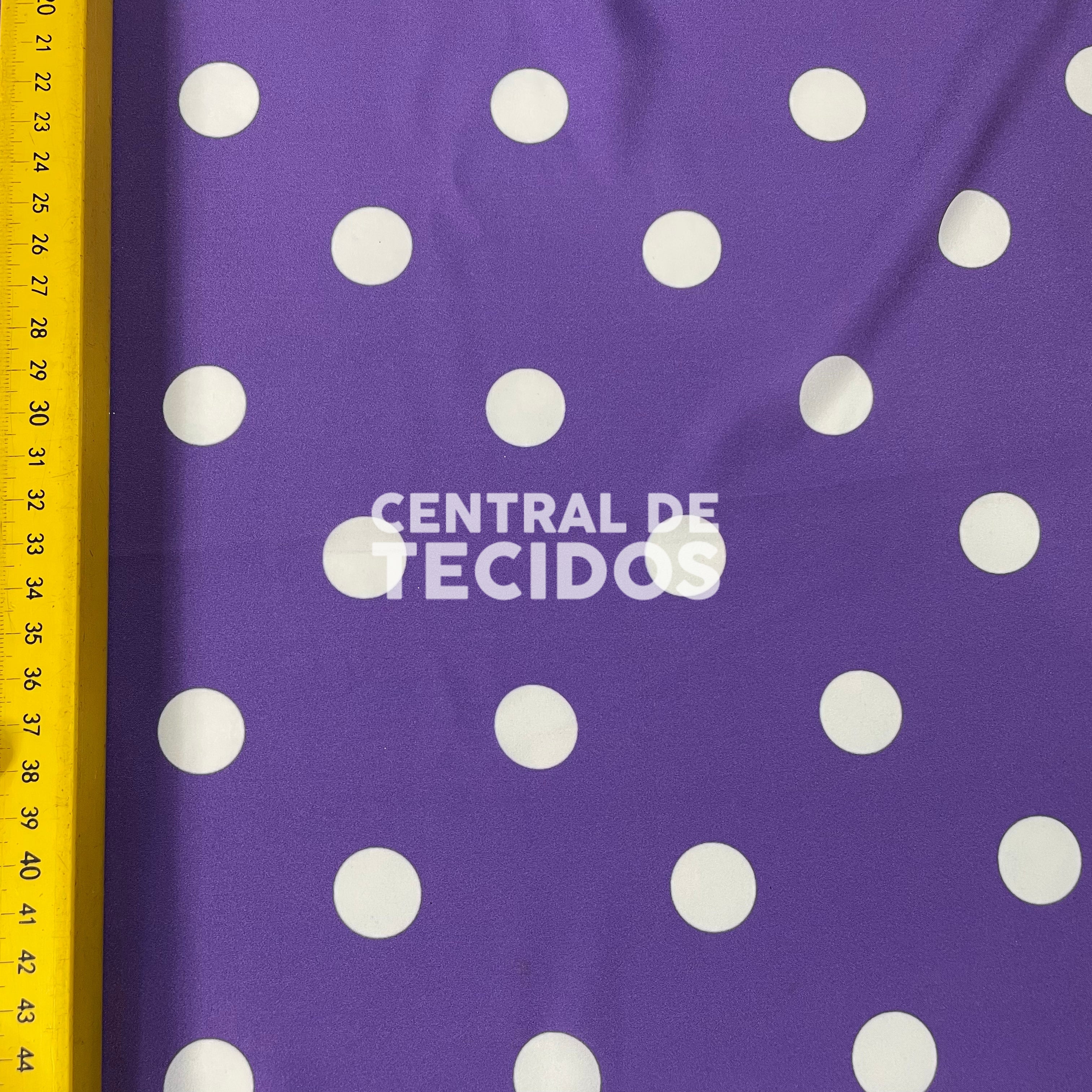 Oxfordine Digital Poá 2cm Fundo Roxo