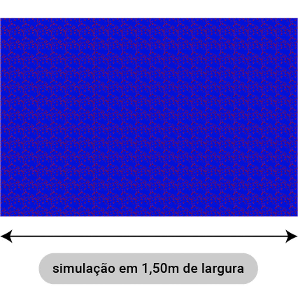 Oxford Digital Mini Floral Vermelho Fundo Azul