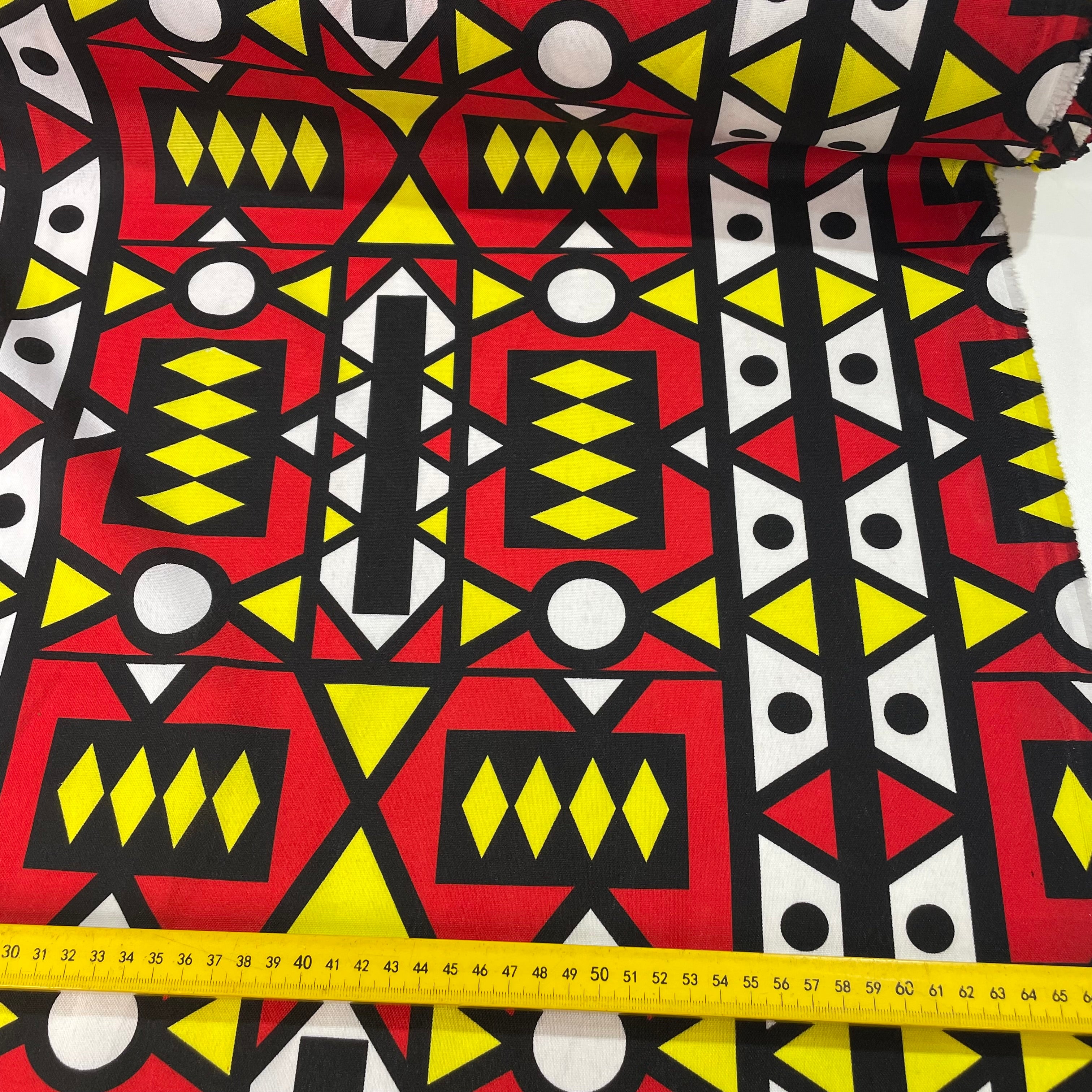 Oxford Étnico Geométrico Africano Amarelo e Vermelho