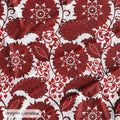 Oxford Digital Floral Arabesco Vermelho Fundo Branco