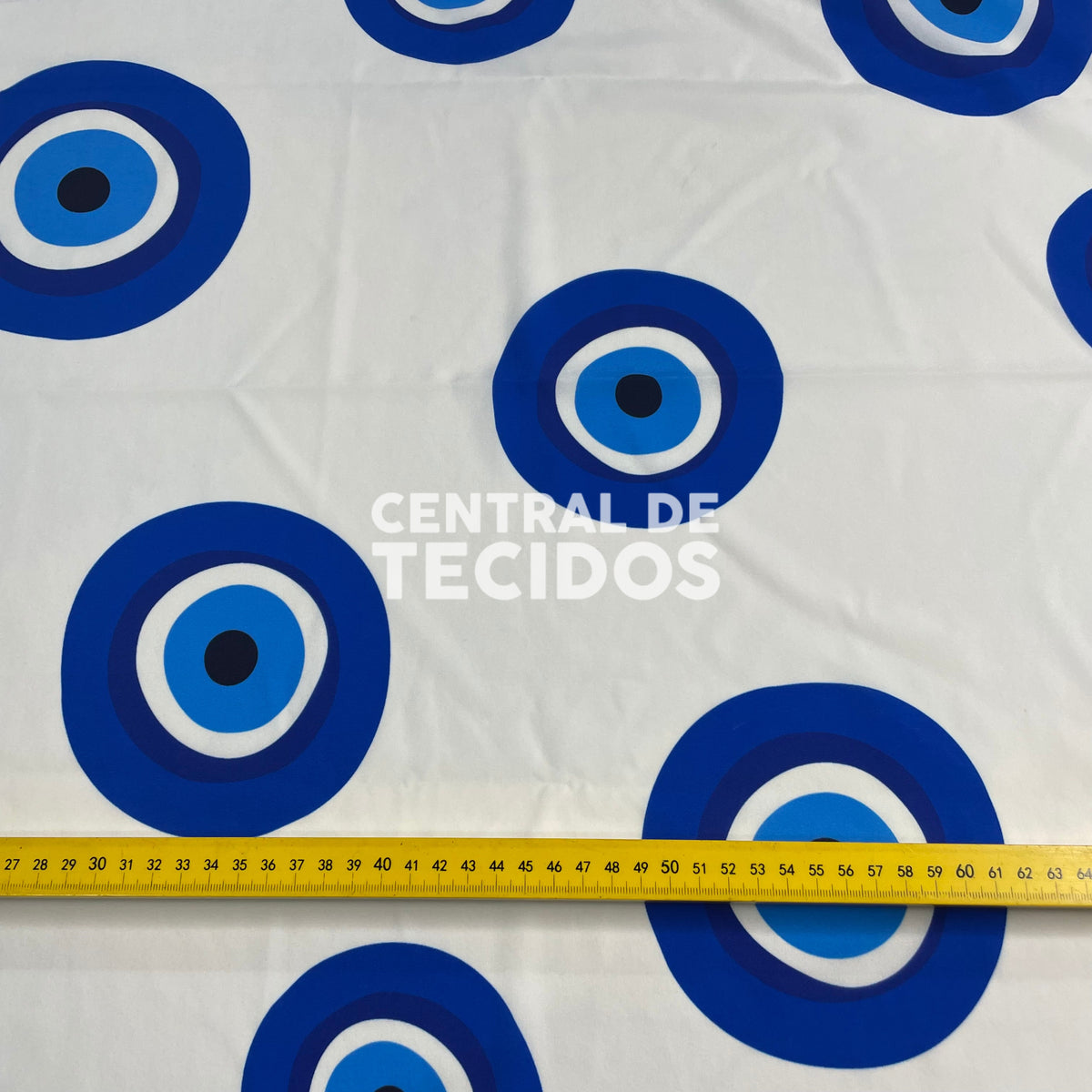 Toque de Seda Olho Grego Branco Grande