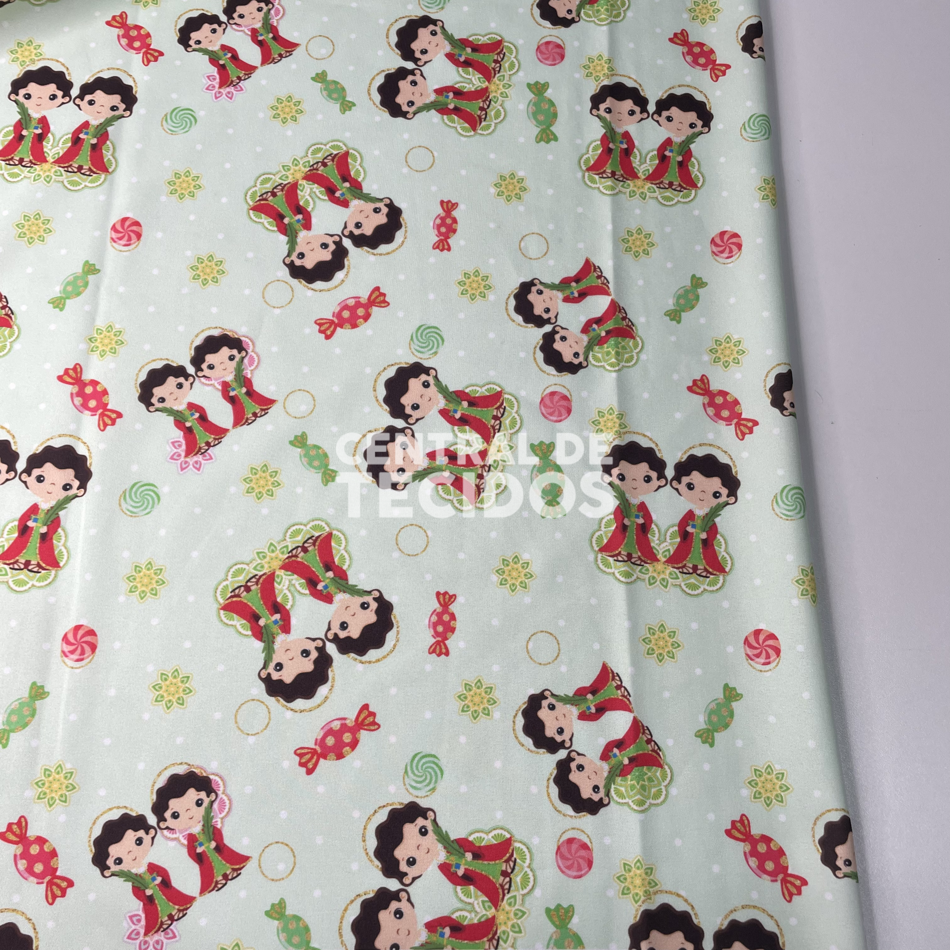 Microsuede Estampado Digital Cosme e Damião Infantil