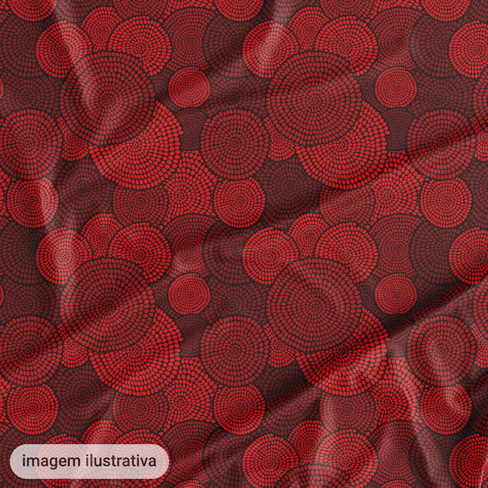 Oxford Digital Círculos Étnico Tons de Vermelho