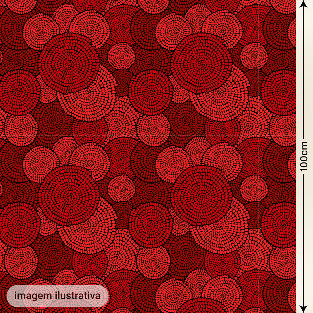 Oxford Digital Círculos Étnico Tons de Vermelho