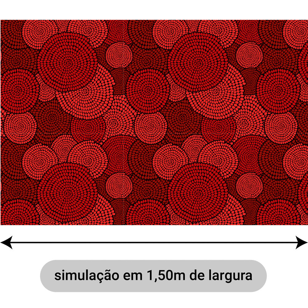 Oxford Digital Círculos Étnico Tons de Vermelho