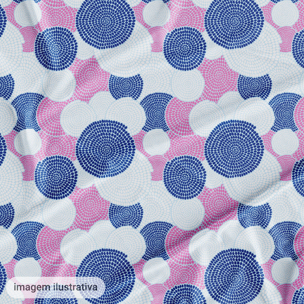 Oxford Digital Étnico Círculos Azul e Rosa