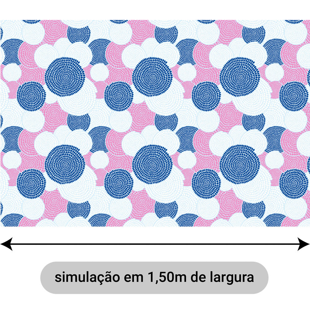 Oxford Digital Étnico Círculos Azul e Rosa