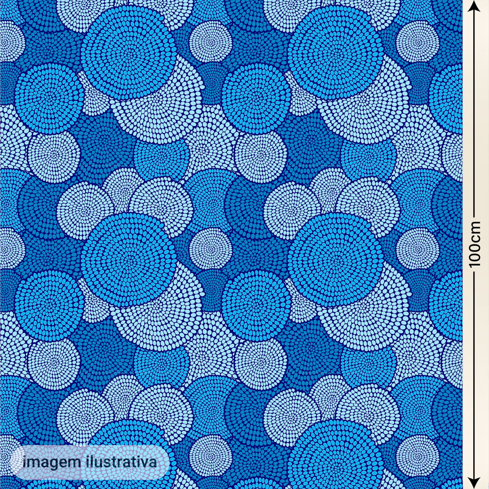 Oxford Digital Étnico Círculos Azul Forte