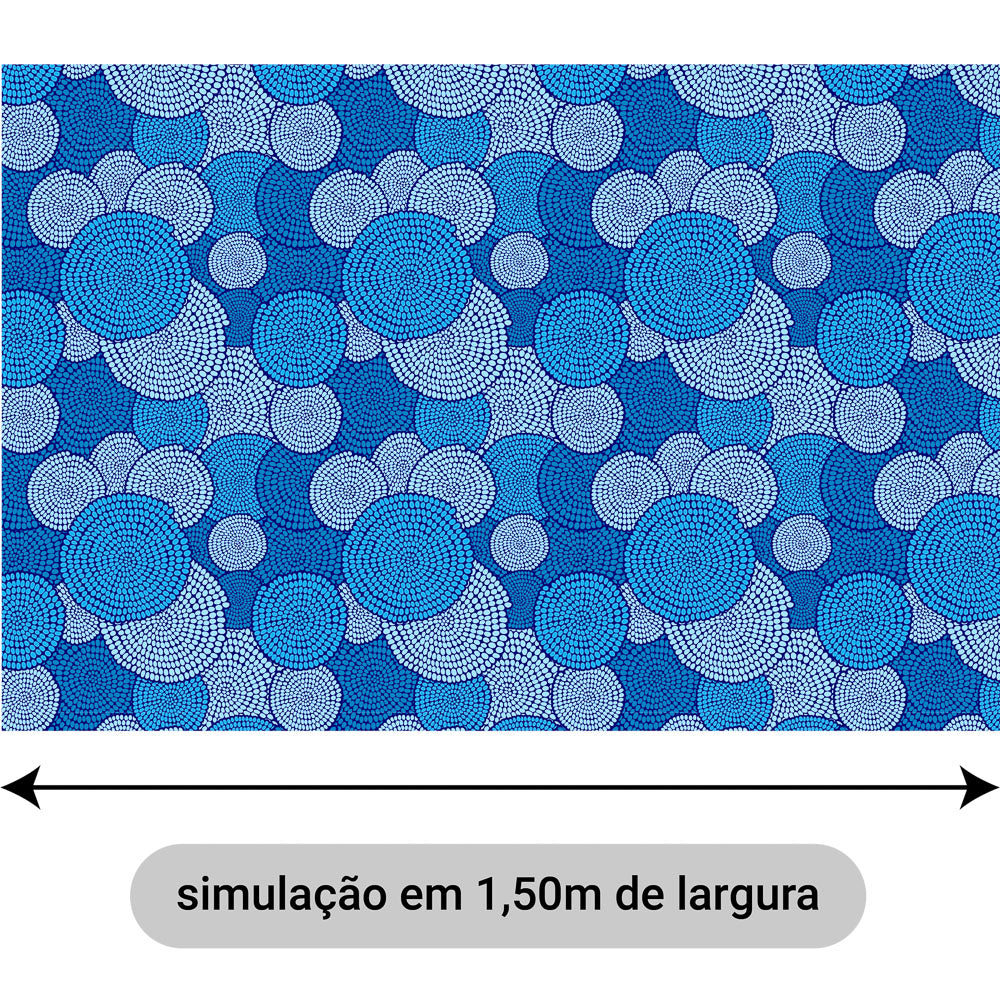 Oxford Digital Étnico Círculos Azul Forte