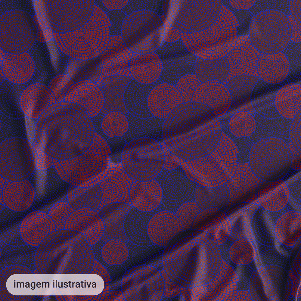 Oxford Digital Étnico Círculos Azul e Vermelho