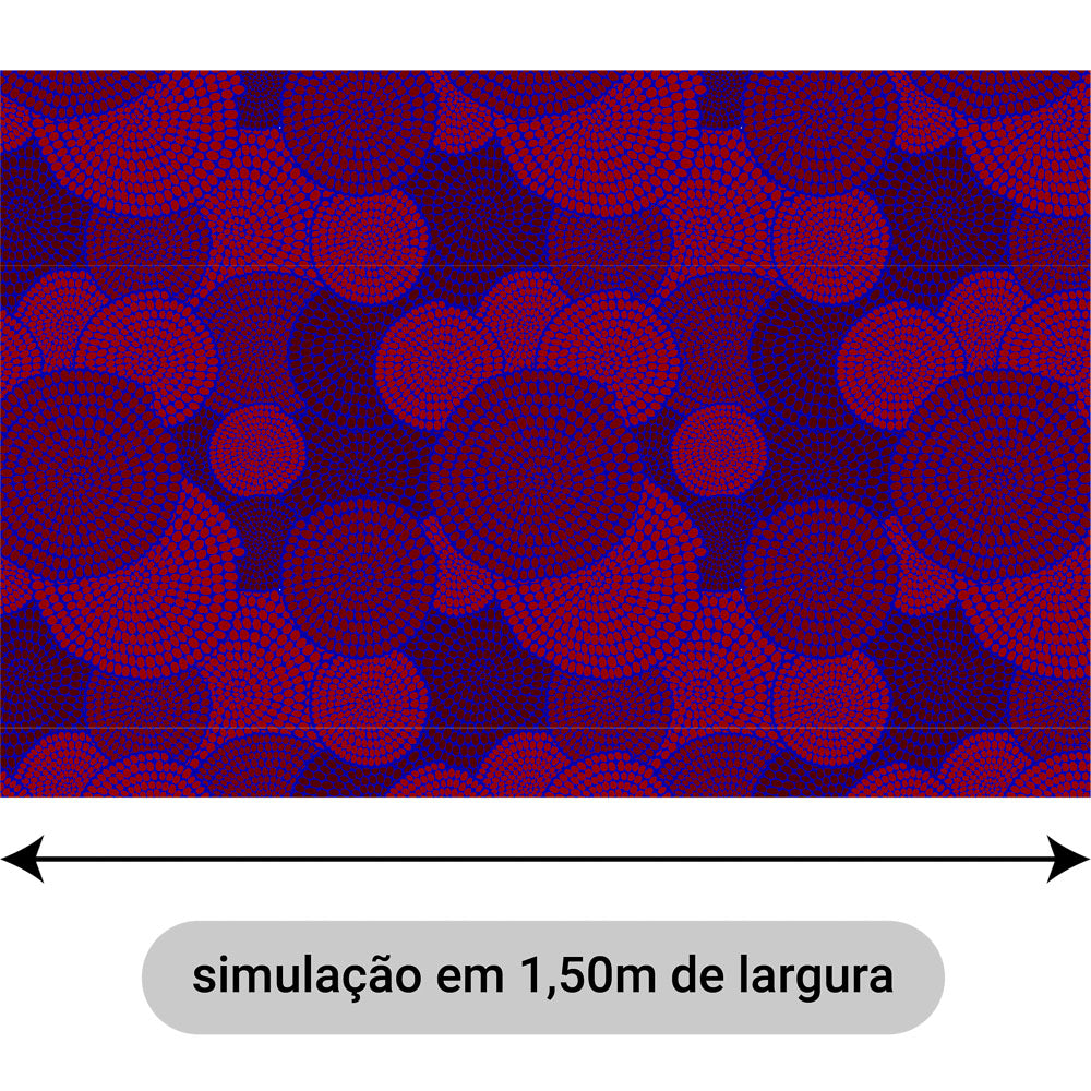 Oxford Digital Étnico Círculos Azul e Vermelho