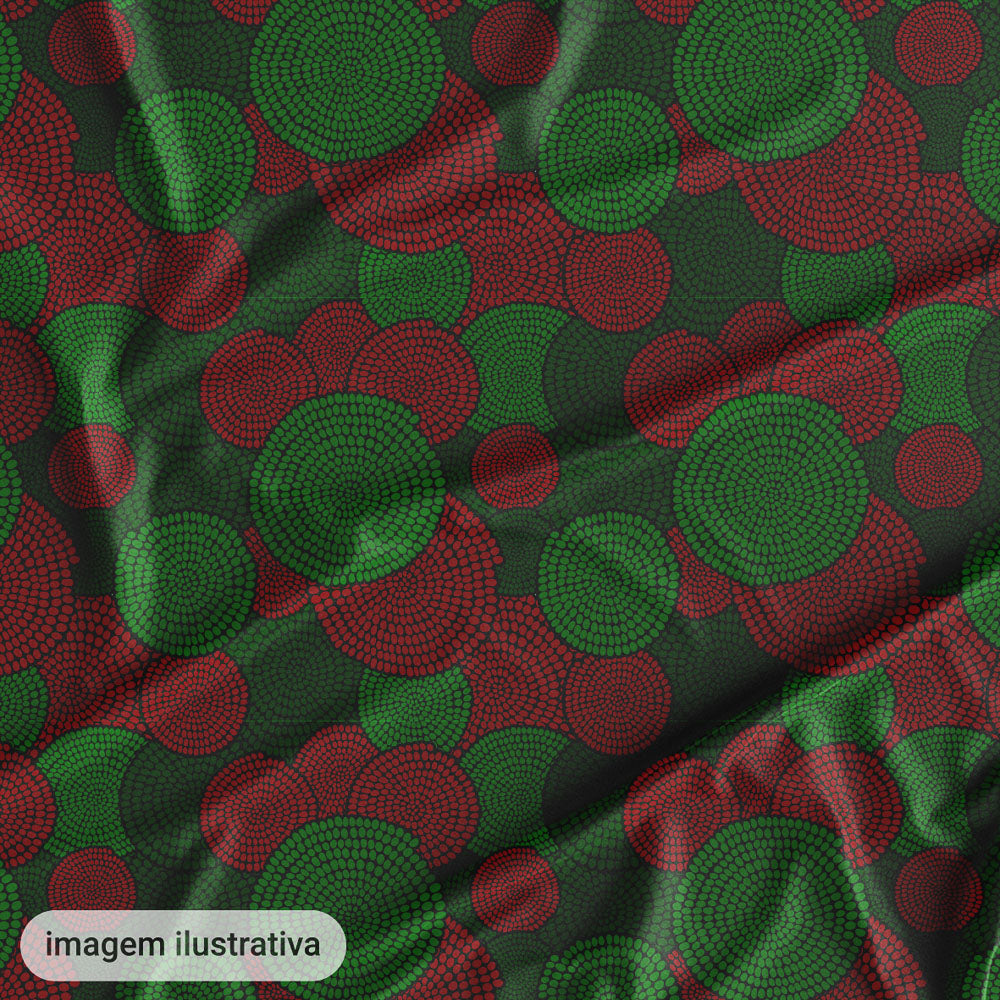 Oxford Digital Étnico Círculos Verde e Vermelho