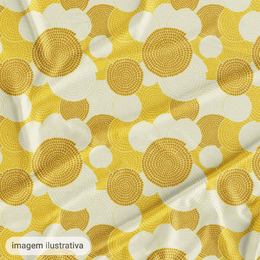Oxford Digital Étnico Círculos Amarelo