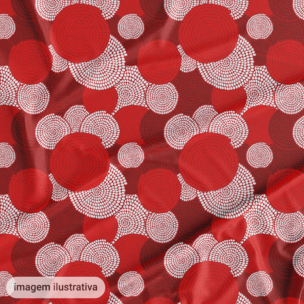 Oxford Digital Étnico Círculos Vermelho e Branco