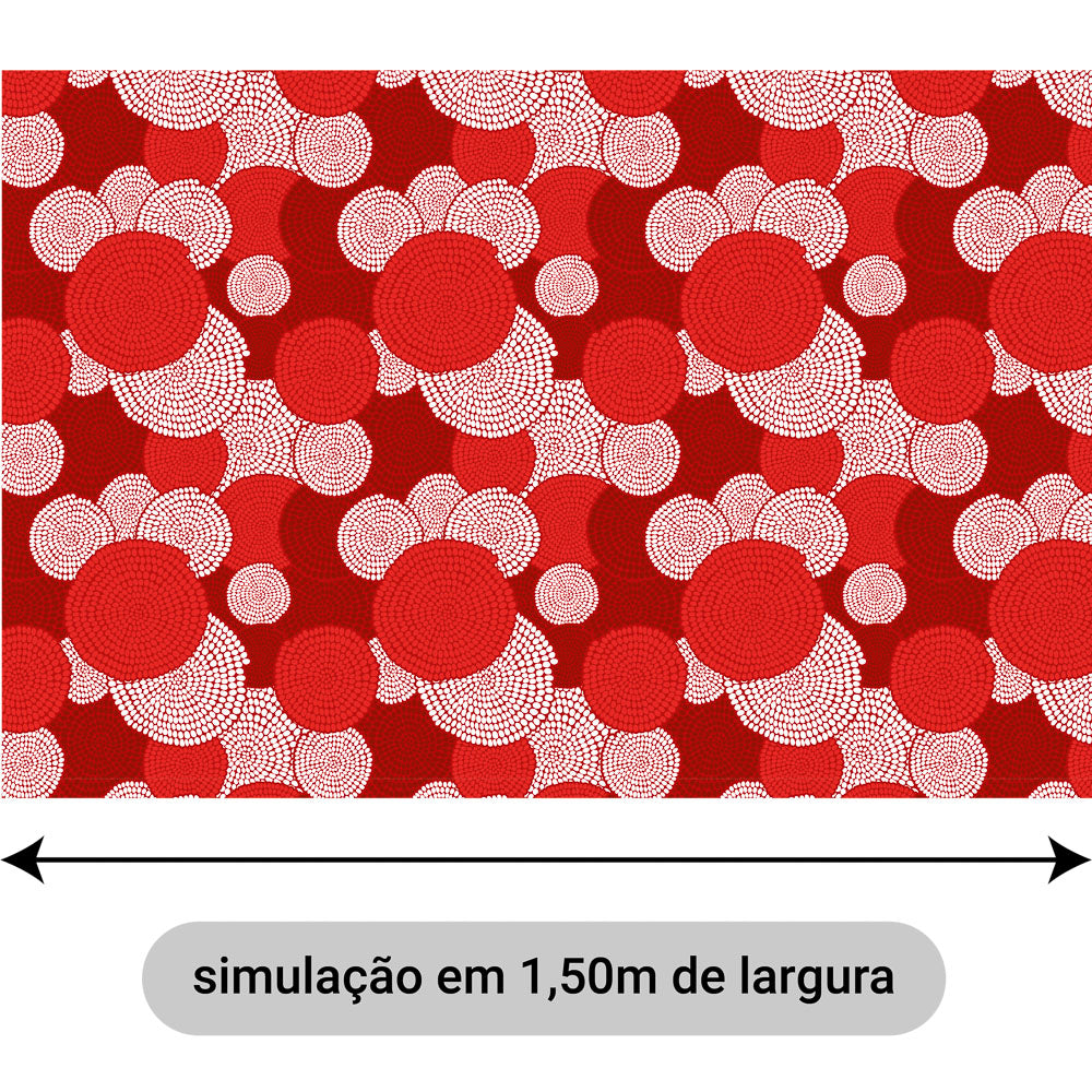 Oxford Digital Étnico Círculos Vermelho e Branco