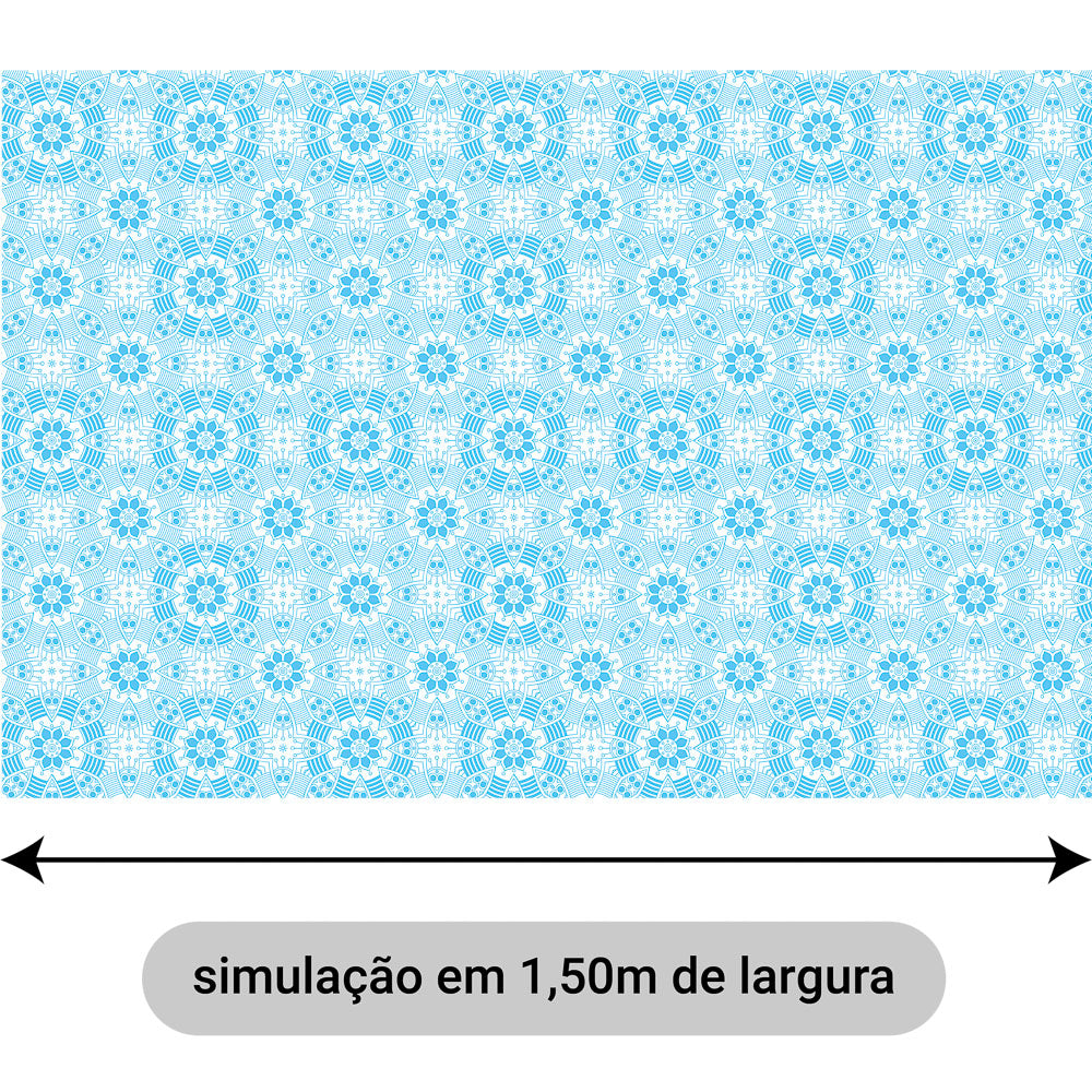 Oxford Digital Círculos Mandala Branco e Azul