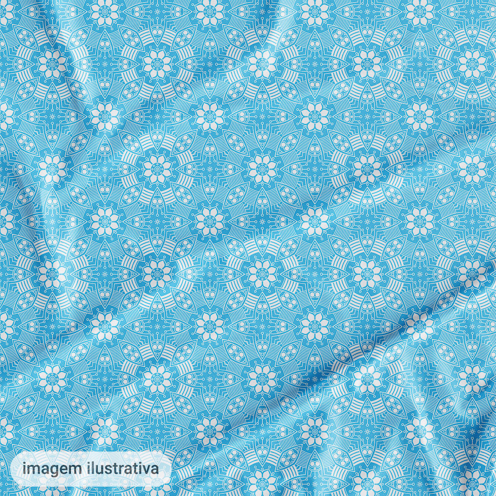 Oxford Digital Círculos Mandala Azul e Branco