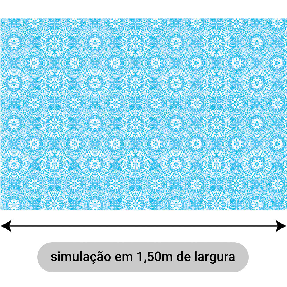 Oxford Digital Círculos Mandala Azul e Branco