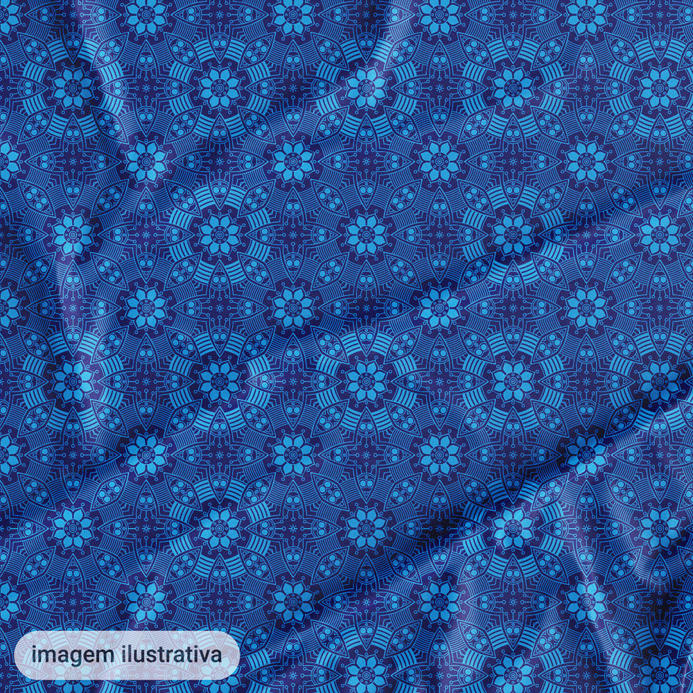 Oxford Digital Círculos Mandala Tons Azul