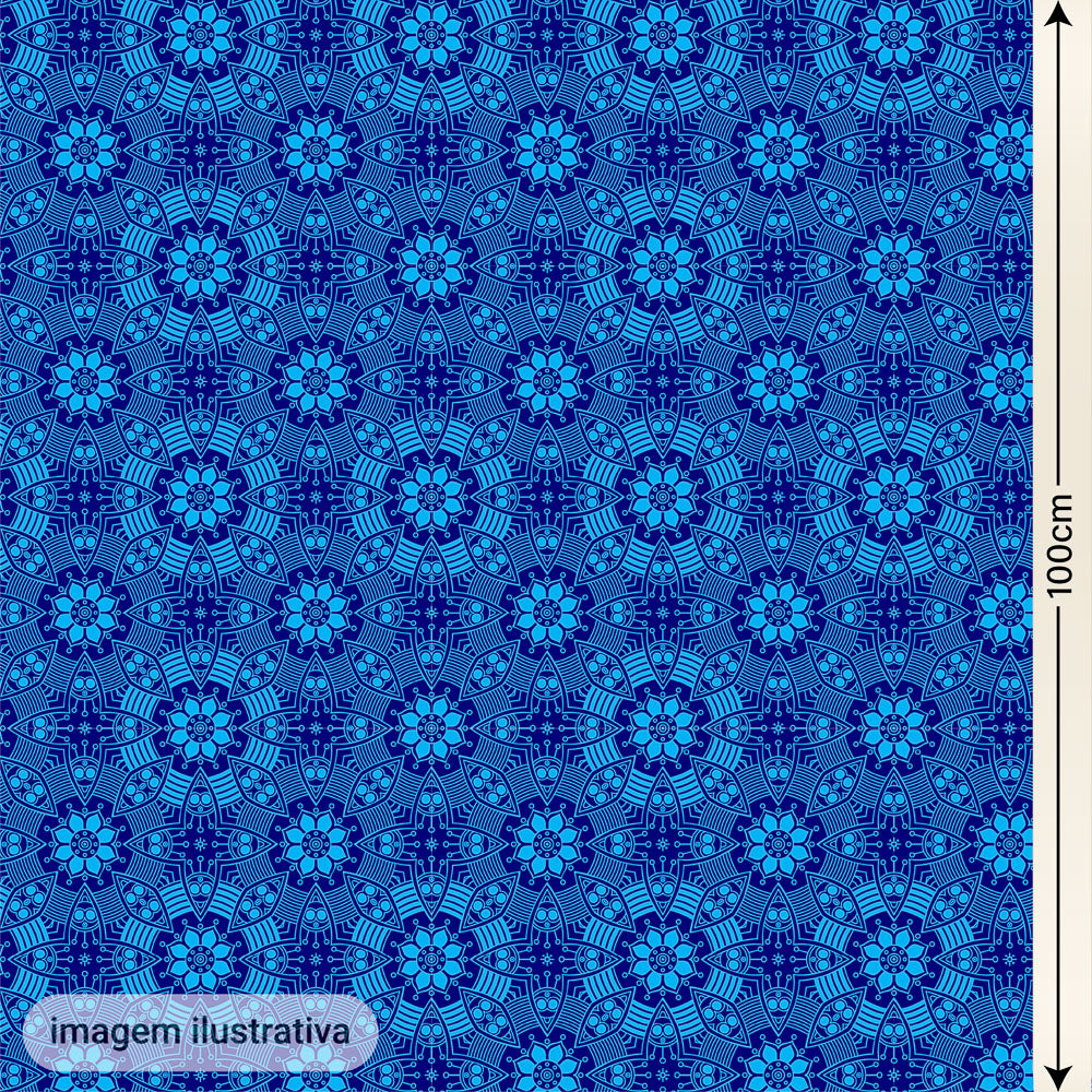 Oxford Digital Círculos Mandala Tons Azul