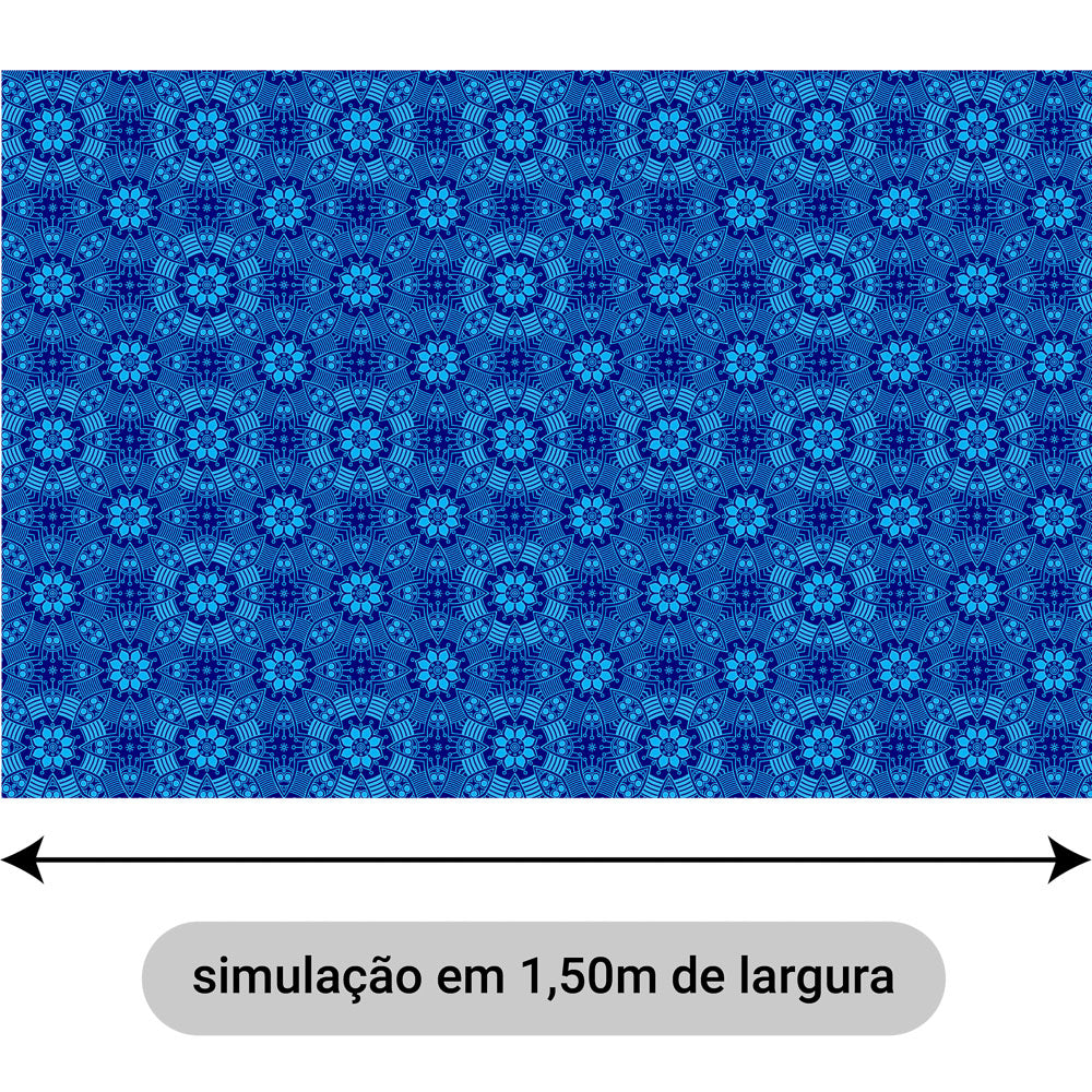 Oxford Digital Círculos Mandala Tons Azul