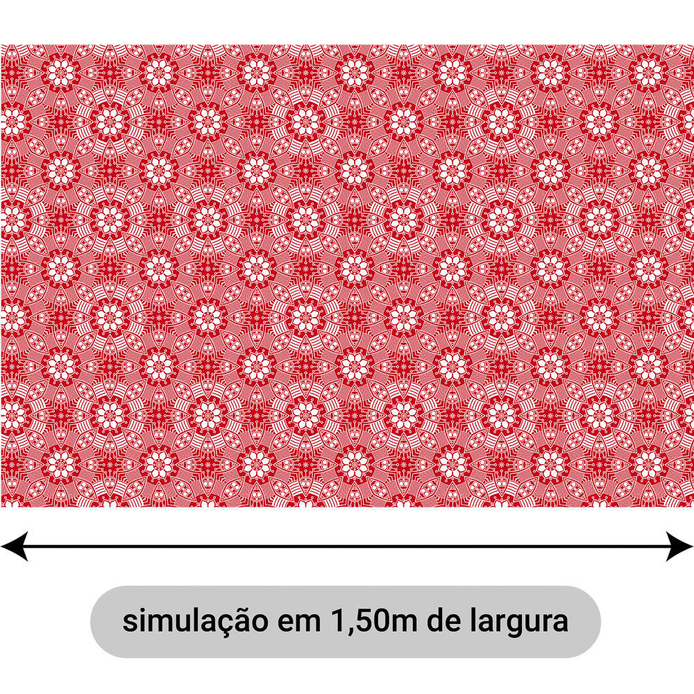 Oxford Digital Círculos Mandala Vermelho e Branco