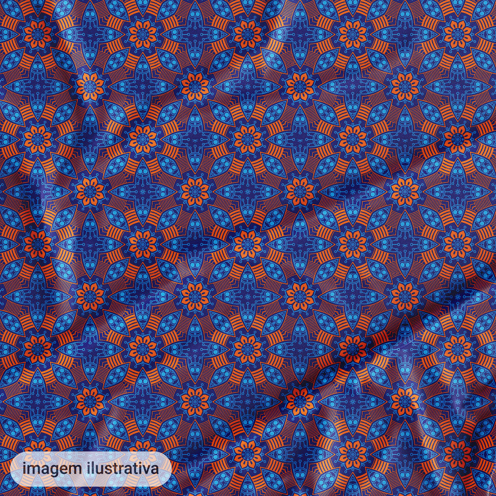 Oxford Digital Círculos Mandala Azul e Laranja
