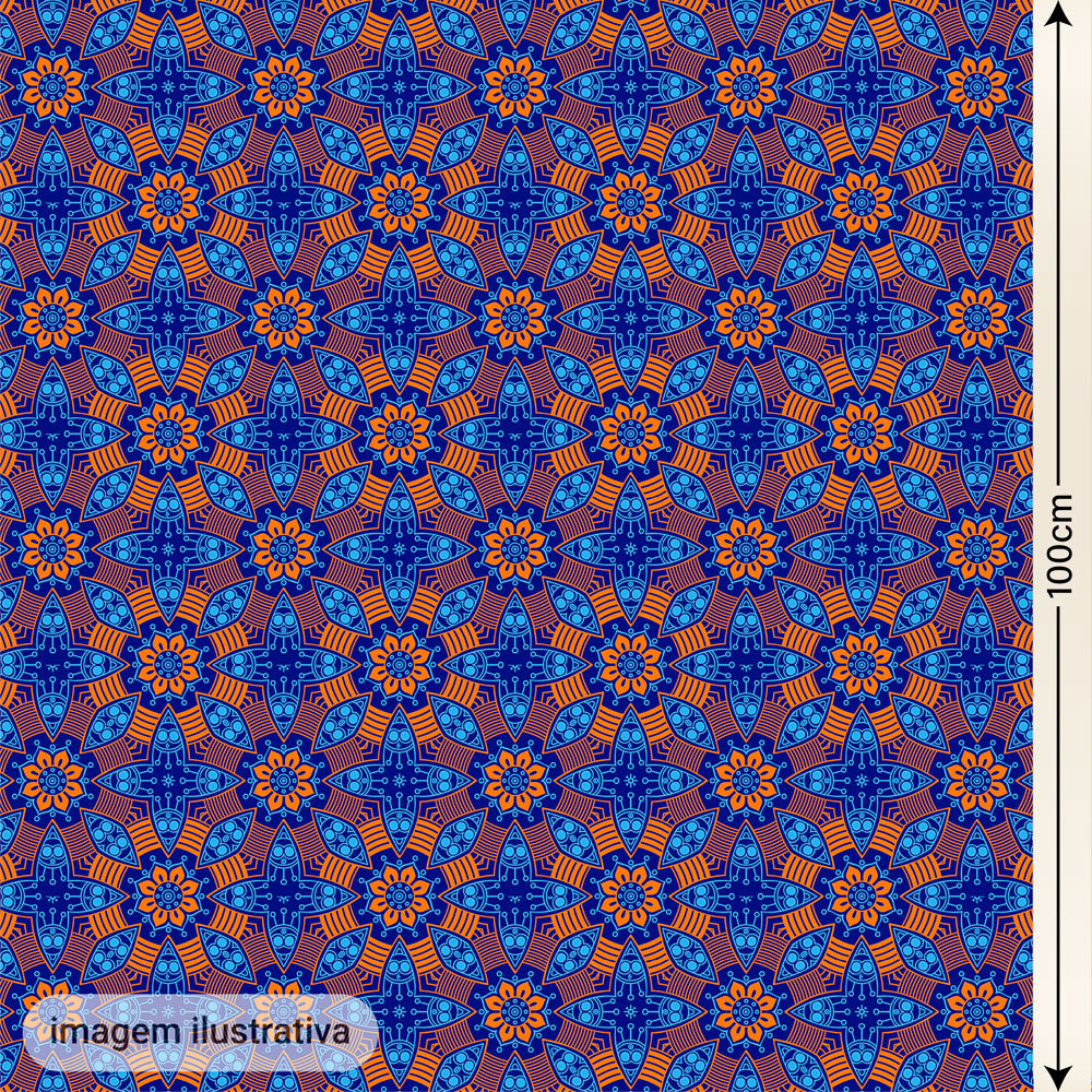 Oxford Digital Círculos Mandala Azul e Laranja
