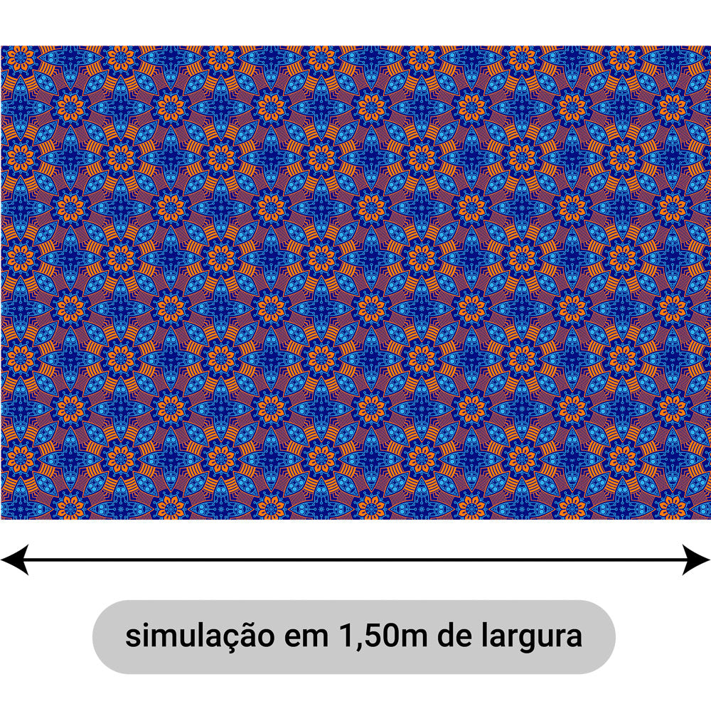 Oxford Digital Círculos Mandala Azul e Laranja