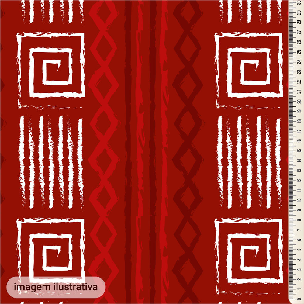 Oxford Digital Tribal Étnico Vermelho