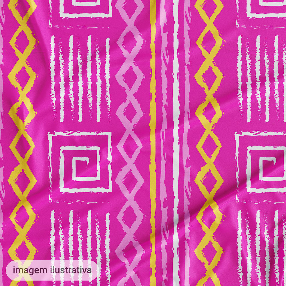 Oxford Digital Tribal Rosa e Amarelo