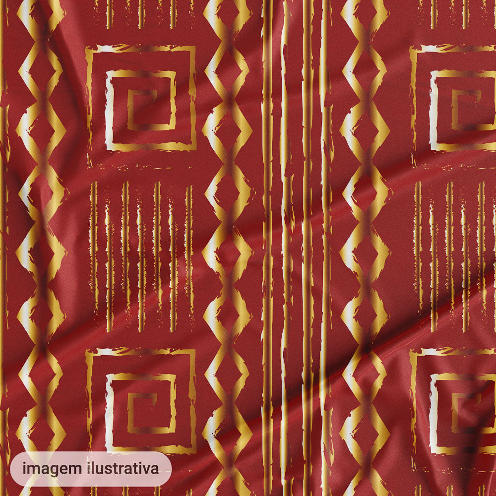 Oxford Digital Tribal Vermelho e Dourado