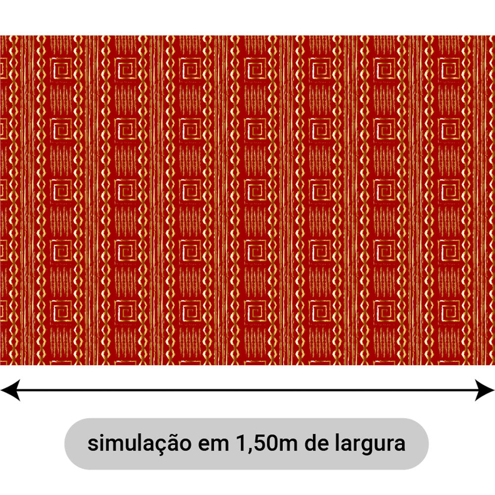 Oxford Digital Tribal Vermelho e Dourado