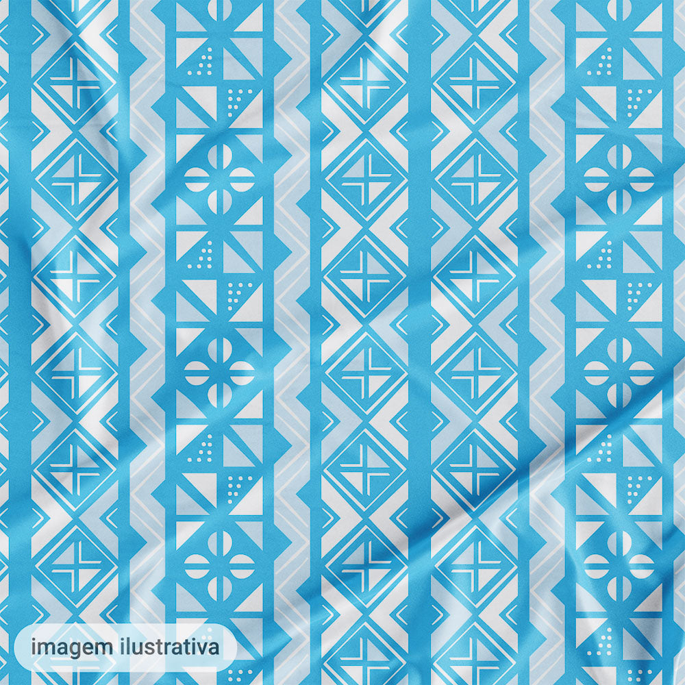 Oxford Digital Étnico Mosaico Azul