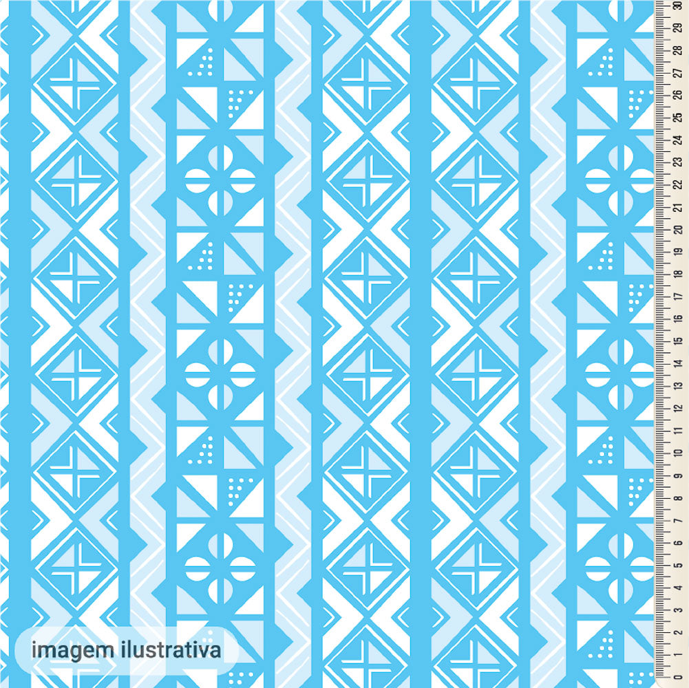 Oxford Digital Étnico Mosaico Azul