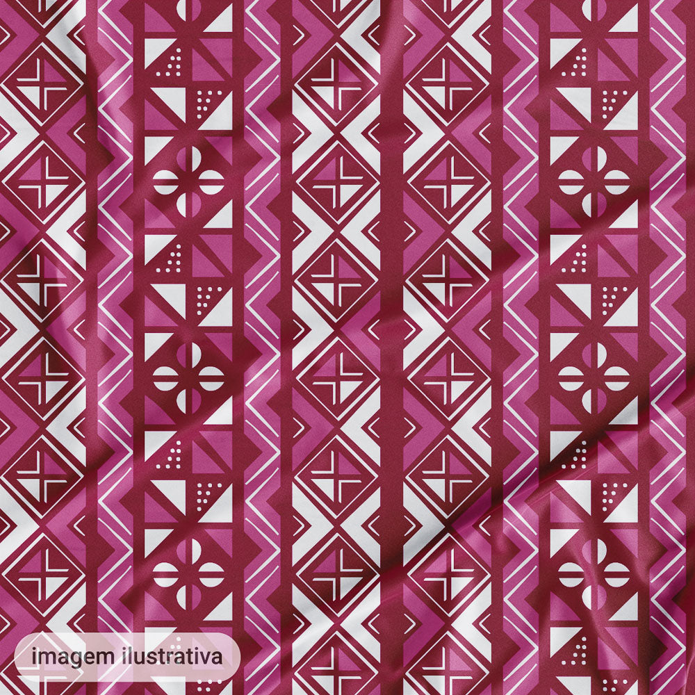 Oxford Digital Étnico Geométrico Pink